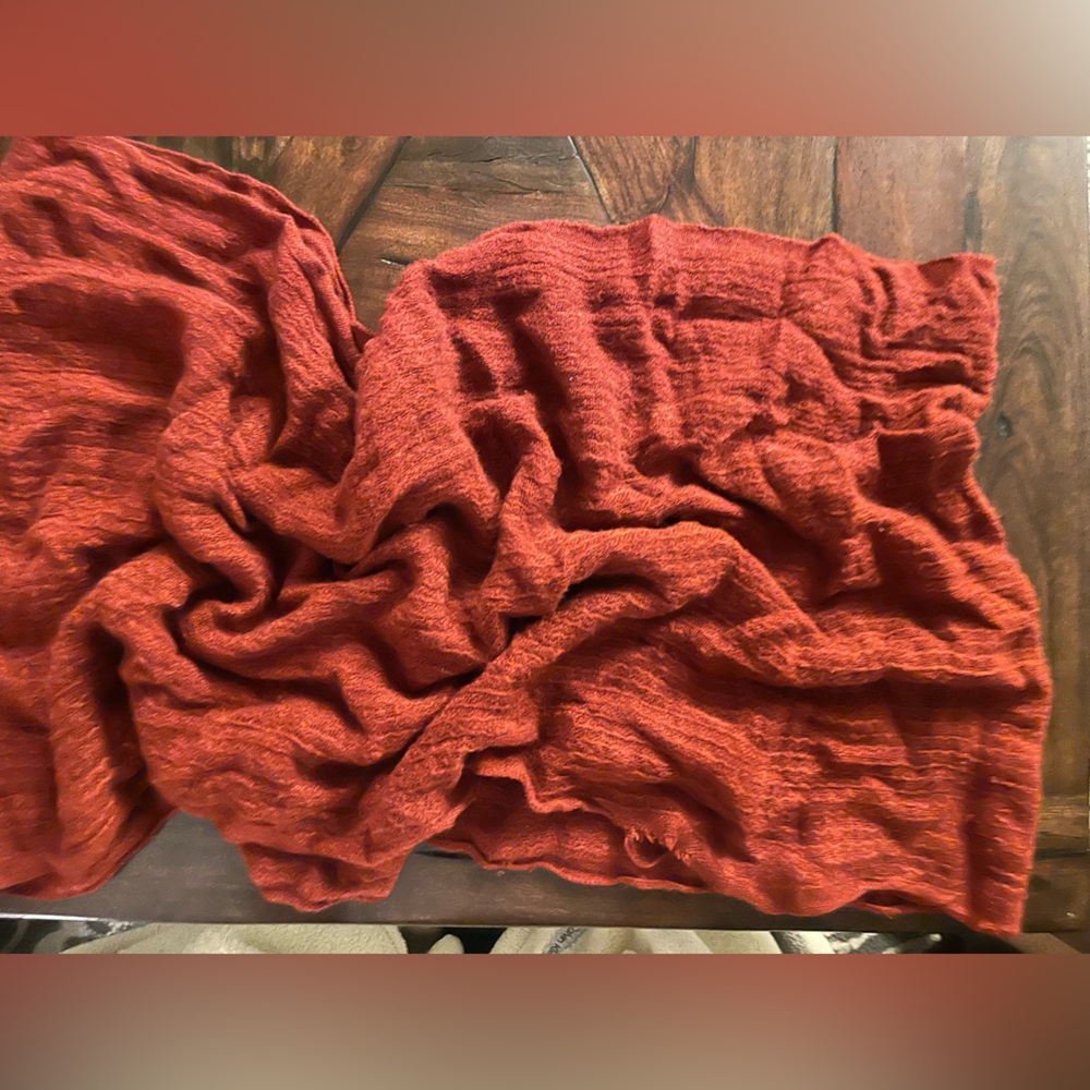 Elegant deep rust Red Infinity Scarf.
